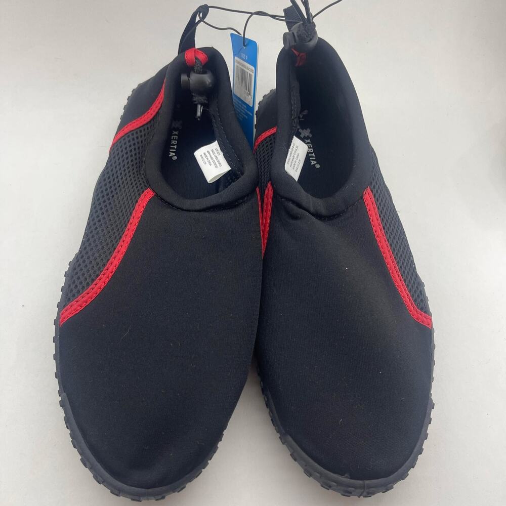 Xertia Water Shoes‎ Men's Beach Aqua Quick Dry Shoes Black Red Size 9 NWT